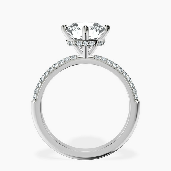Platinum Eloa Secret Halo Lab Diamond Ring side right image one