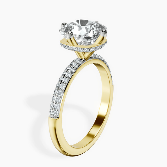 14kt Yellow Gold Eloa Secret Halo Lab Diamond Ring standing product image one