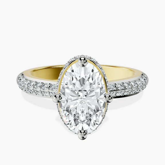 14kt Yellow Gold Eloa Secret Halo Lab Diamond Ring front image