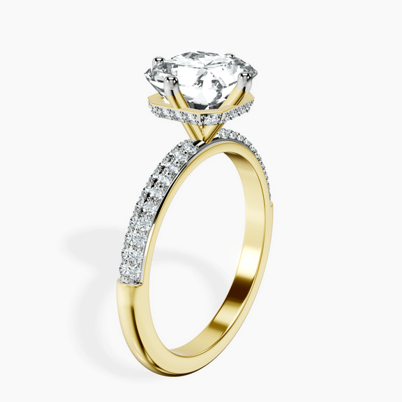 14kt Yellow Gold Eloa Secret Halo Lab Diamond Ring standing product image one