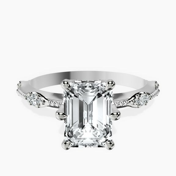 14kt White Gold Theodora Six Prong Side Stone Lab Diamond Ring front image