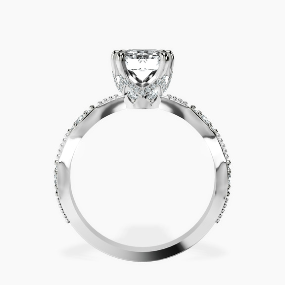14kt White Gold Theodora Six Prong Side Stone Lab Diamond Ring side right image one