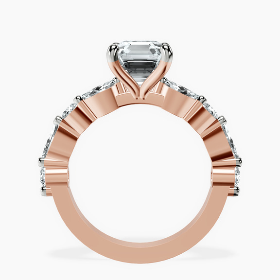 18kt Rose Gold Pamela Eternity Side Stone Lab Diamond Ring side right image one