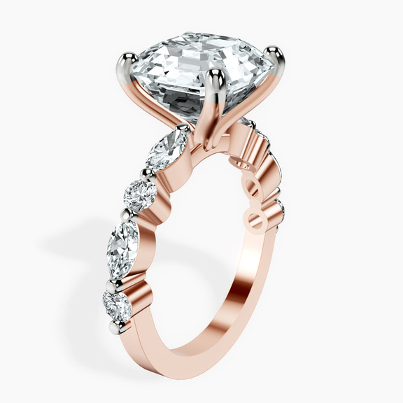 10kt Rose Gold Pamela Eternity Side Stone Lab Diamond Ring standing product image one