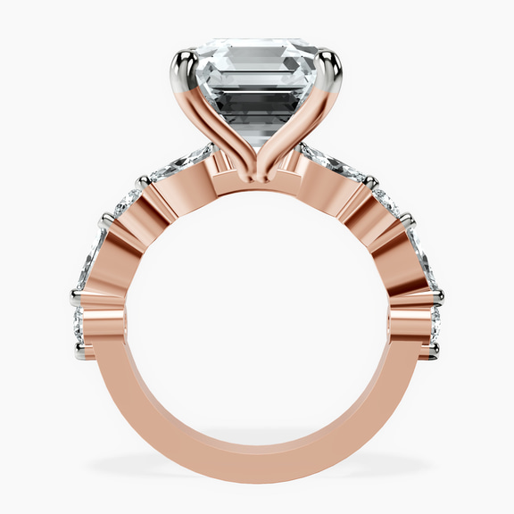 10kt Rose Gold Pamela Eternity Side Stone Lab Diamond Ring side right image one