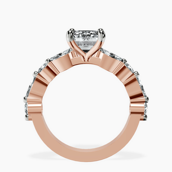 18kt Rose Gold Pamela Eternity Side Stone Lab Diamond Ring side right image one