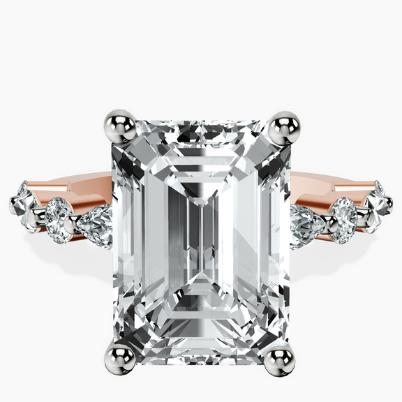 14kt Rose Gold Pamela Eternity Side Stone Lab Diamond Ring front image