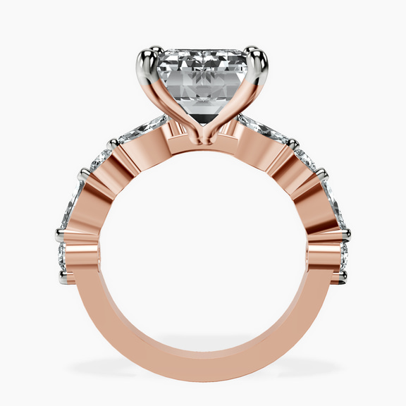 14kt Rose Gold Pamela Eternity Side Stone Lab Diamond Ring side right image one