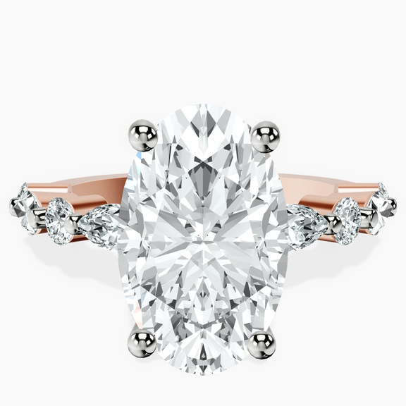 10kt Rose Gold Pamela Eternity Side Stone Lab Diamond Ring front image