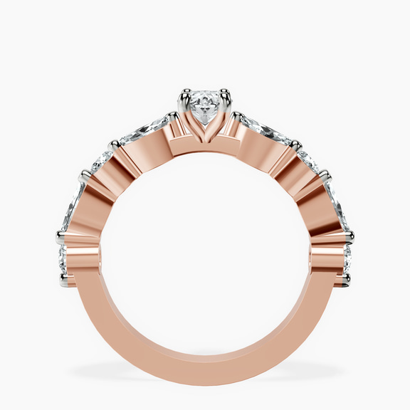 18kt Rose Gold Pamela Eternity Side Stone Lab Diamond Ring side right image one