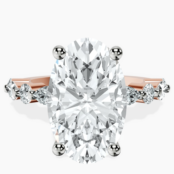 18kt Rose Gold Pamela Eternity Side Stone Lab Diamond Ring front image