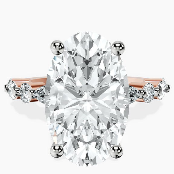 10kt Rose Gold Pamela Eternity Side Stone Lab Diamond Ring front image