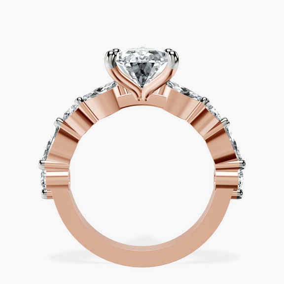 18kt Rose Gold Pamela Eternity Side Stone Lab Diamond Ring side right image one
