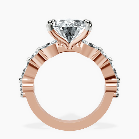 10kt Rose Gold Pamela Eternity Side Stone Lab Diamond Ring side right image one