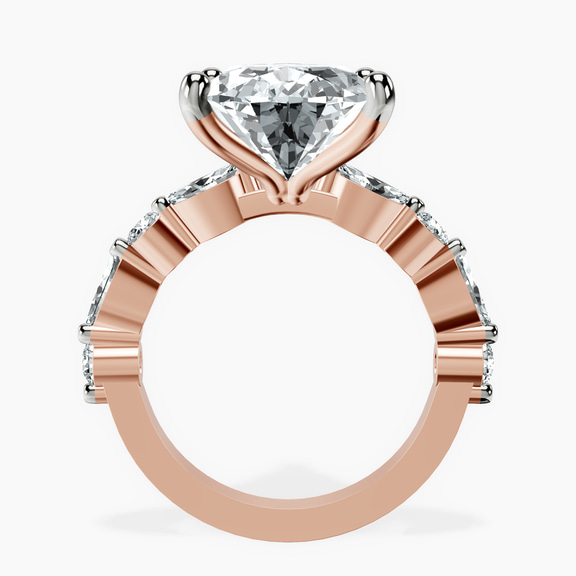 14kt Rose Gold Pamela Eternity Side Stone Lab Diamond Ring side right image one