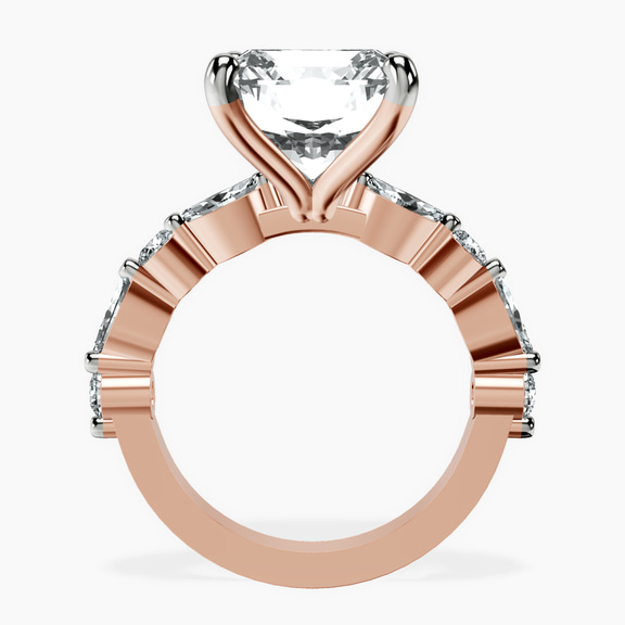 18kt Rose Gold Pamela Eternity Side Stone Lab Diamond Ring side right image one