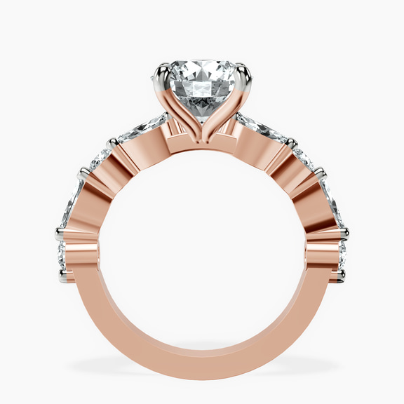 18kt Rose Gold Pamela Eternity Side Stone Lab Diamond Ring side right image one