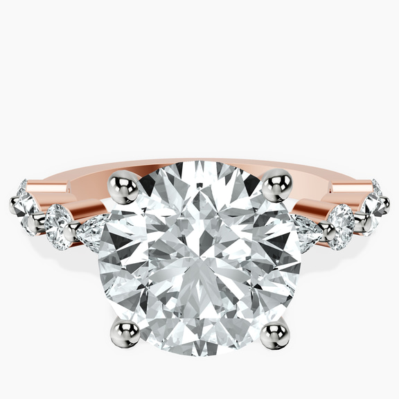 18kt Rose Gold Pamela Eternity Side Stone Lab Diamond Ring front image