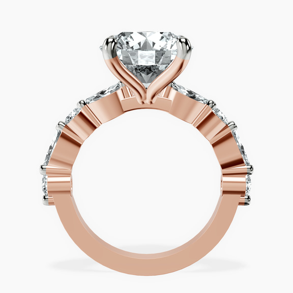 18kt Rose Gold Pamela Eternity Side Stone Lab Diamond Ring side right image one