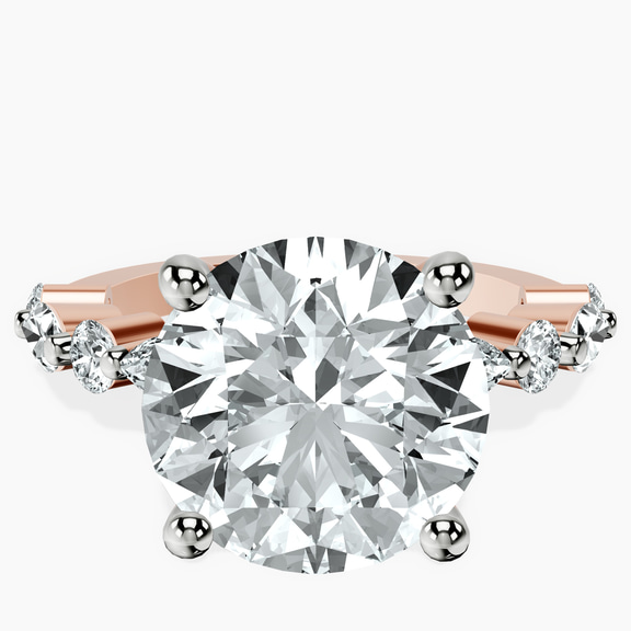18kt Rose Gold Pamela Eternity Side Stone Lab Diamond Ring front image