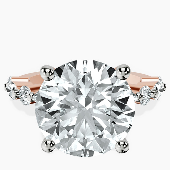18kt Rose Gold Pamela Eternity Side Stone Lab Diamond Ring front image
