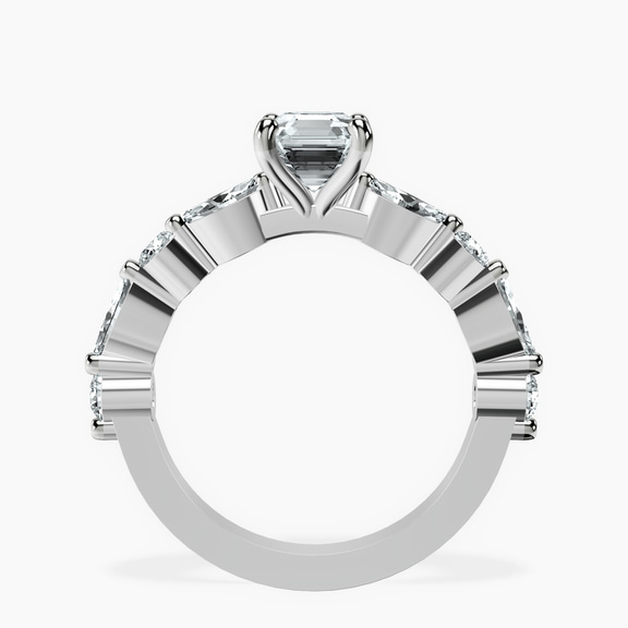 14kt White Gold Pamela Eternity Side Stone Lab Diamond Ring side right image one