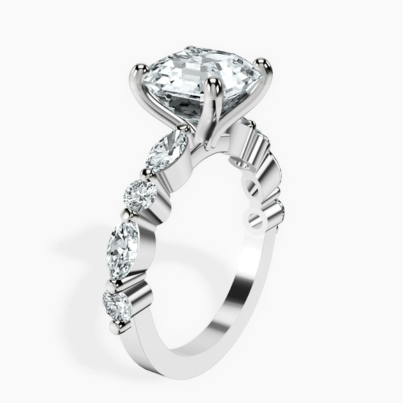 14kt White Gold Pamela Eternity Side Stone Lab Diamond Ring standing product image one