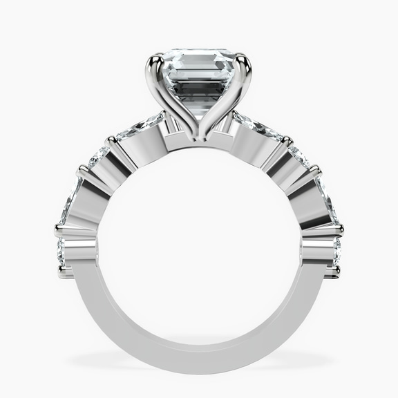 14kt White Gold Pamela Eternity Side Stone Lab Diamond Ring side right image one