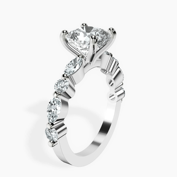 Platinum Pamela Eternity Side Stone Lab Diamond Ring standing product image one