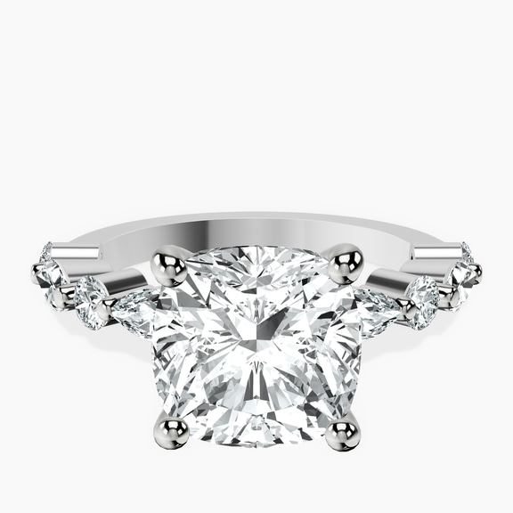 14kt White Gold Pamela Eternity Side Stone Lab Diamond Ring front image