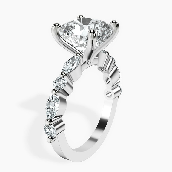 14kt White Gold Pamela Eternity Side Stone Lab Diamond Ring standing product image one