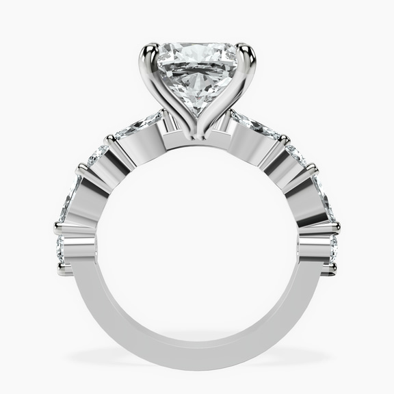 14kt White Gold Pamela Eternity Side Stone Lab Diamond Ring side right image one