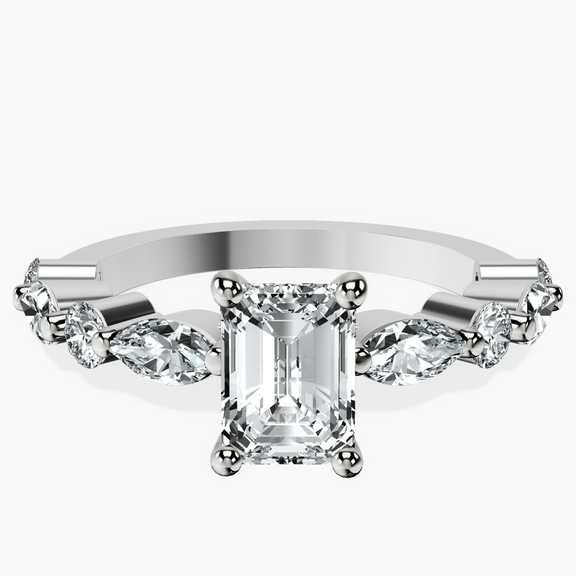 10kt White Gold Pamela Eternity Side Stone Lab Diamond Ring front image