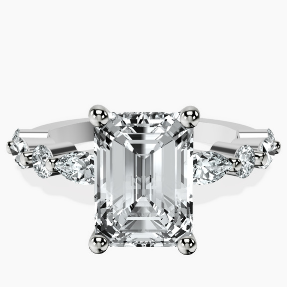 10kt White Gold Pamela Eternity Side Stone Lab Diamond Ring front image