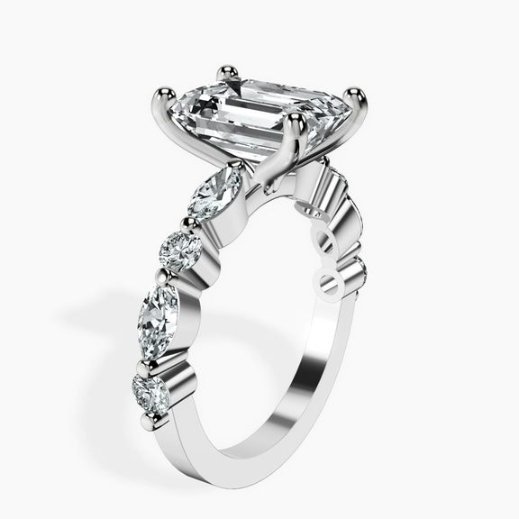 10kt White Gold Pamela Eternity Side Stone Lab Diamond Ring standing product image one