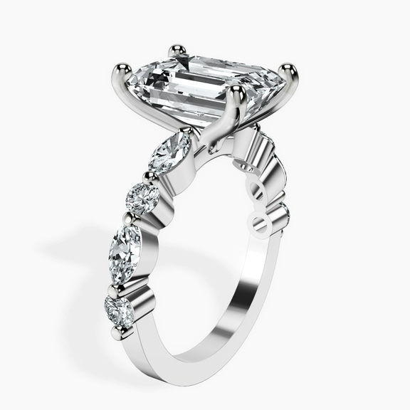 10kt White Gold Pamela Eternity Side Stone Lab Diamond Ring standing product image one