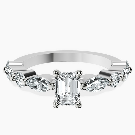 10kt White Gold Pamela Eternity Side Stone Lab Diamond Ring front image