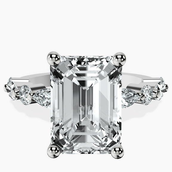 14kt White Gold Pamela Eternity Side Stone Lab Diamond Ring front image