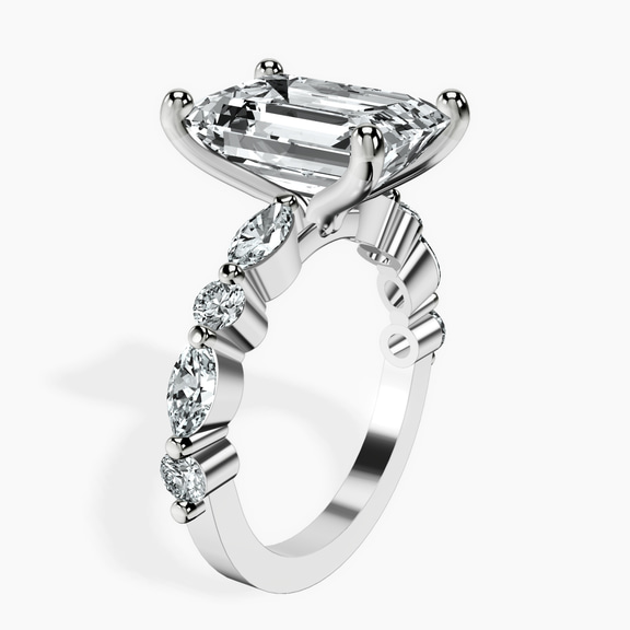 14kt White Gold Pamela Eternity Side Stone Lab Diamond Ring standing product image one