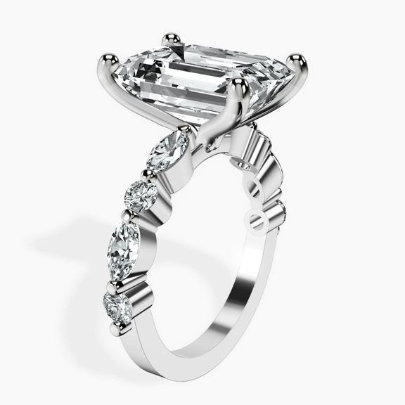 18kt White Gold Pamela Eternity Side Stone Lab Diamond Ring standing product image one