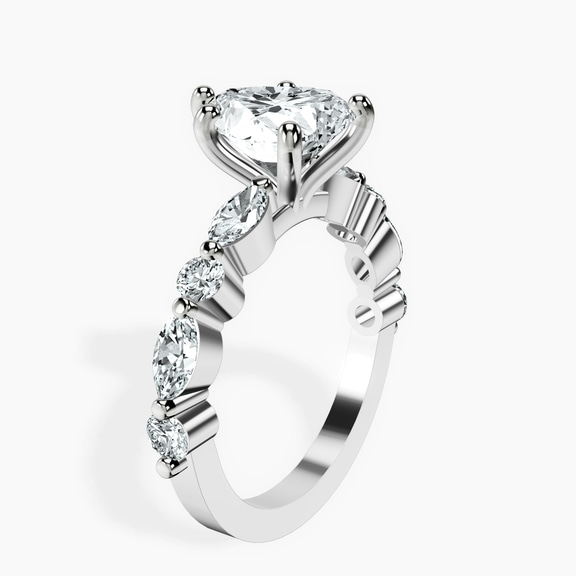 10kt White Gold Pamela Eternity Side Stone Lab Diamond Ring standing product image one