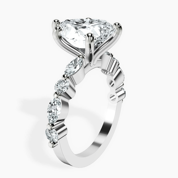 10kt White Gold Pamela Eternity Side Stone Lab Diamond Ring standing product image one