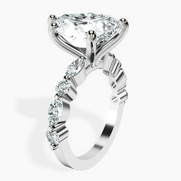 Platinum Pamela Eternity Side Stone Lab Diamond Ring standing product image one