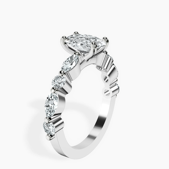 10kt White Gold Pamela Eternity Side Stone Lab Diamond Ring standing product image one