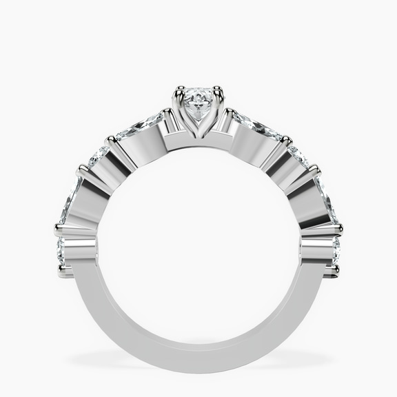 10kt White Gold Pamela Eternity Side Stone Lab Diamond Ring side right image one