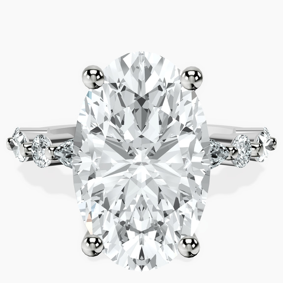 10kt White Gold Pamela Eternity Side Stone Lab Diamond Ring front image