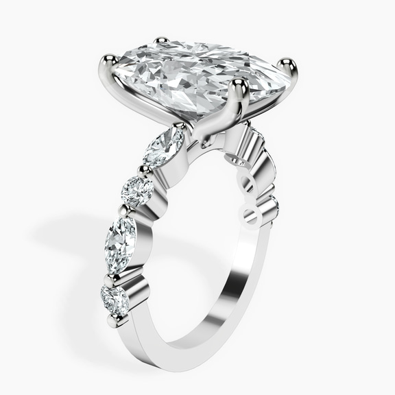 10kt White Gold Pamela Eternity Side Stone Lab Diamond Ring standing product image one