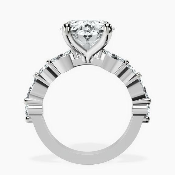 10kt White Gold Pamela Eternity Side Stone Lab Diamond Ring side right image one