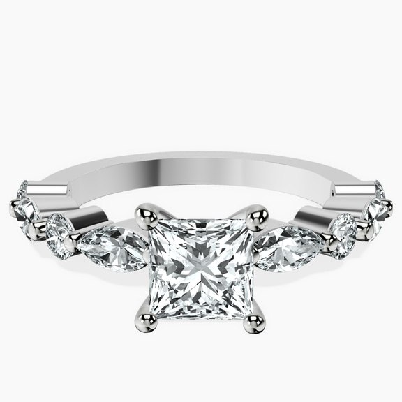 Platinum Pamela Eternity Side Stone Lab Diamond Ring front image