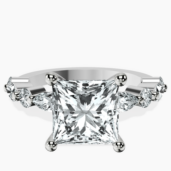 Platinum Pamela Eternity Side Stone Lab Diamond Ring front image